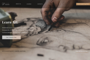 Landing page for art-studio