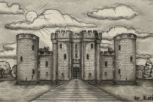 Замок Бодиам, гравюра