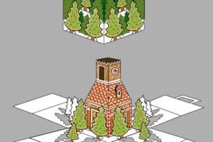 Дизайн детской новогодней упаковки конфет в виде замка