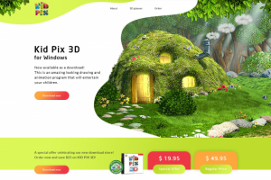 Лендинг для детского приложения KidPix