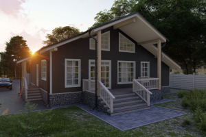 Каркасный дом, фиброцементный сайдинг