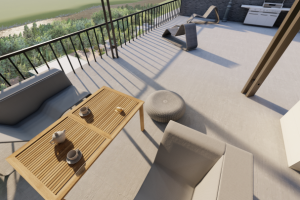 Дизайн эксплуатируемой кровли жилого дома