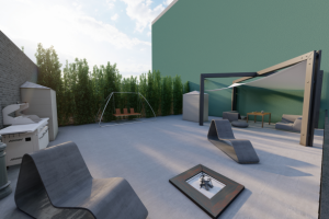 Дизайн эксплуатируемой кровли жилого дома