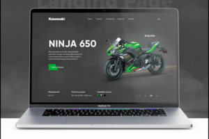 Первый экран для сайта Kawasaki