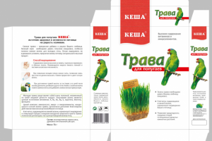 Коробка, этикетка. Трава для попугаев