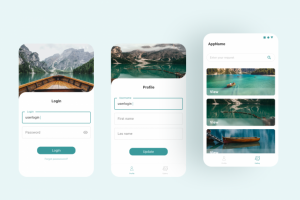 Экраны входа, профиля и списка