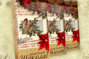 Новогодний дизайн упаковки шоколада