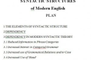 SYNTACTIC STRUCTURES of Modern English