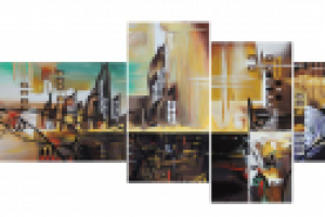 Холст. Акрил. "Абстрактный город"