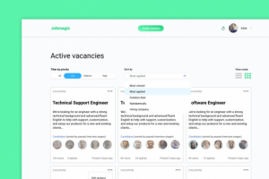 Список вакансий рекрутера на платформе для поиска работы