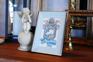 Графика в стиле геральдики "Единорог"