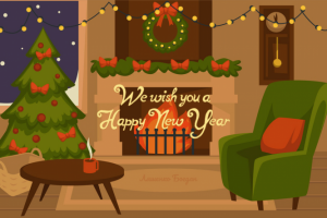 Открытка на зимние праздники