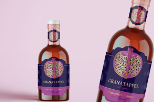 Дизайн этикетки гранатового ликера Baku Magic