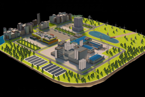 Разработка 3D-модели электростанции для Schneider Electric