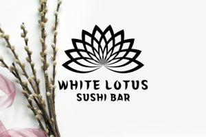 Логотип для суши бара "Белый лотос"