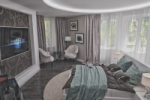 дизайн спальни в строящемся коттедже