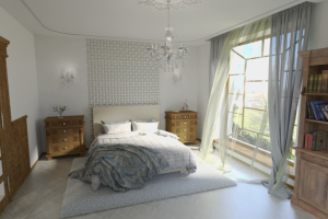 3д визуализация спальни