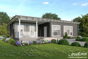 Визуализация деревянного котеджа