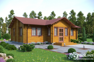 Визуализация деревянного котеджа