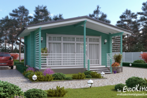 Визуализация деревянного котеджа