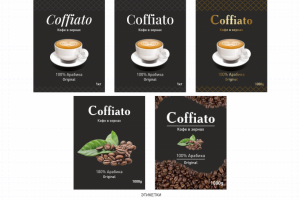 Варианты дизайна этикетки для кофе