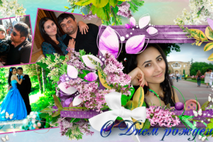 Коллаж с цветочными рамками