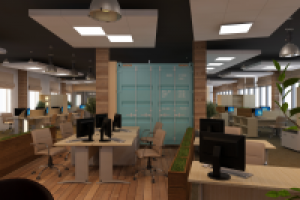 интерьер офисов вид на контейнер-кабинет