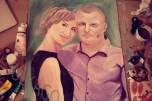 Портрет акрилом по фотографии