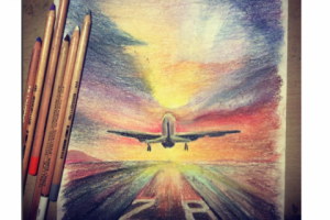 рисунок цветными карандашами