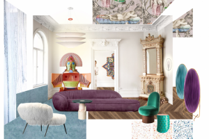 Комплектация интерьера мебелью. Коллажирование