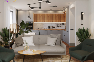 Дизайн-проект кухни-гостиной г. Самара ЖК Панова Парк