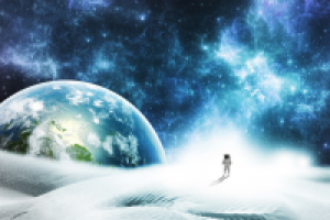 Земля в звездном пространстве.