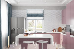 Кухня в розовых тонах