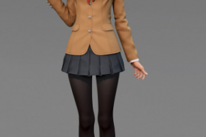 3д Модель девушки аниме