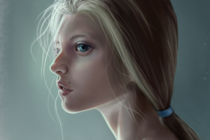 Портрет девушки  в профиль. Стилизация.