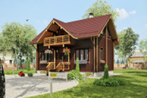 Визуализация деревянного загородного дома