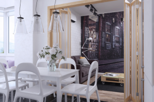 Столовая с гостиной