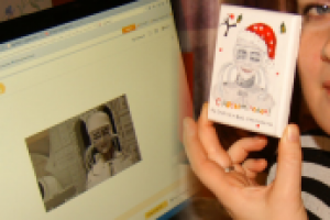 Открытка на дощечке