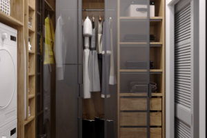 Интерьер гардеробной-постирочной