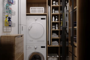 Интерьер гардеробной-постирочной