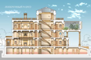 разрез жилого дома (AutoCad+photoshop)