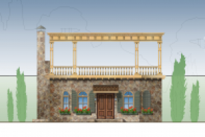 зимняя беседка с открытой террасой (AutoCad+photoshop)