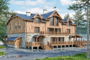 Визуализация гостинично-ресторанного комплекса