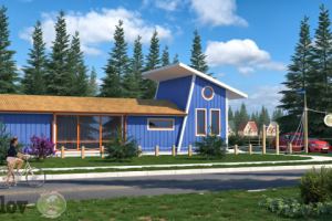 Моделирование и визуализация въездной группы для поселка.