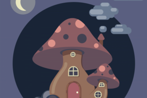 Гриб в стиле flat