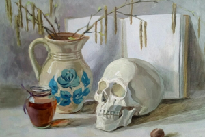 Натюрморт. Картон, масло.