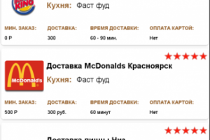 Мобильное приложение Android для доставки еды fastfood4u.ru