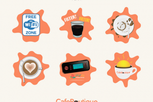 Стикерпак для кофейни.