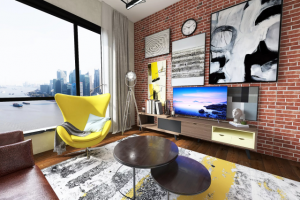 Дизайн-проект кухни-гостиной в стиле лофт.