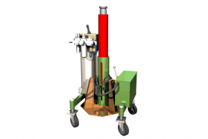 Пневмогидравлический поджим и правка люков полувагонов